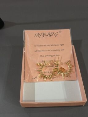 My Ears Gold Sunburst Hoop Earrings